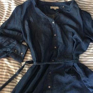 LOFT XXL Dark Chambray Dress